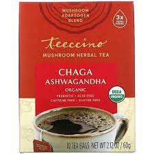 teeccino Chaga Ashwagandha Tea Bag 10
